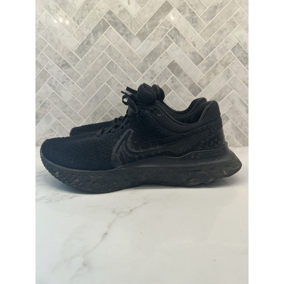 Nike React Infinity Run Flyknit 3 Running Shoe Triple Black DH5392-005 Mens 12.5 - Picture 1 of 8